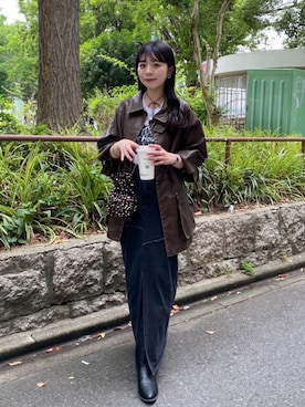 「フェイクレザー」｜「アイテム（その他アウター）」を使った、Kastane officialさん（レディース・158cm）の夏コーディネート
