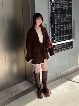 「アイテム（ボストンバッグ）」を使った、Kastane officialさん（レディース・152cm）の秋コーディネート