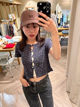 「Kastane（カスタネ）の【花柄&無地】ピコポコTEE（Tシャツ/カットソー、ブルー系）」を使った、Kastane officialさん（レディース・149cm）の夏コーディネート