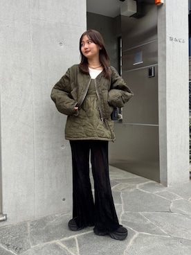 「アイテム（ブルゾン、グリーン系）」を使った、Kastane officialさん（レディース・158cm）の夏コーディネート