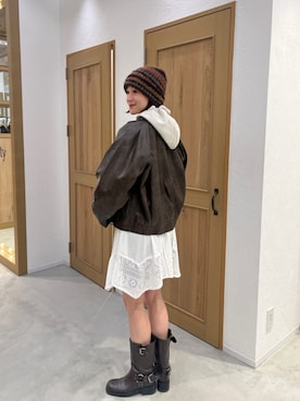 「Kastane（カスタネ）のアイテム（ブルゾン）」を使った、Kastane officialさん（レディース・165cm）の冬コーディネート