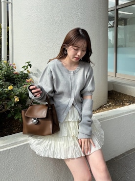 「Kastane（カスタネ）のワッシャーティアードミニスカート（スカート）」を使った、Kastane officialさん（レディース・155cm）の春コーディネート