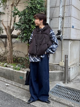 「アイテム（ベスト）」を使った、Kastane officialさん（メンズ・172cm）の冬コーディネート