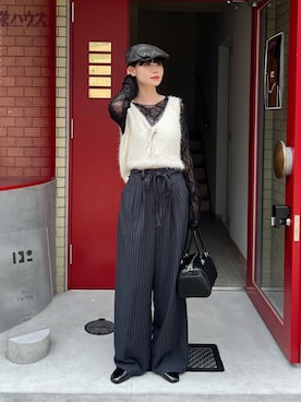 「アイテム（ハンチング/ベレー帽）」を使った、Kastane officialさん（レディース・159cm）の秋コーディネート