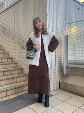 「FREE'S MART（フリーズマート）のアイテム（ブルゾン）」を使った、Rinaさん（レディース・156cm）の秋コーディネート