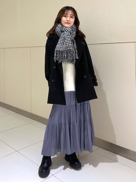 「FREE'S MART（フリーズマート）のアイテム（ピーコート）」を使った、Rinaさん（レディース・156cm）の秋コーディネート