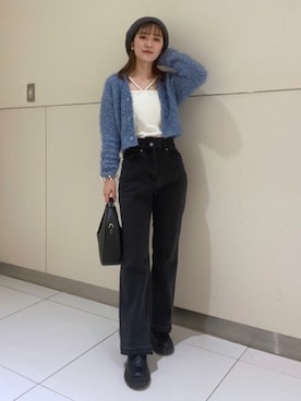「ハロウィン」｜「アイテム（ハンチング/ベレー帽）」を使った、Rinaさん（レディース・156cm）の秋コーディネート