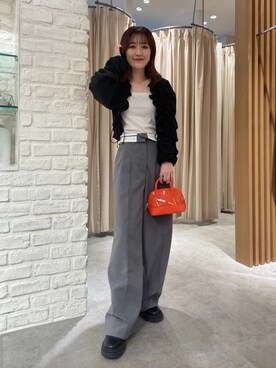 「FREE'S MART（フリーズマート）のアイテム（スラックス）」を使った、Rinaさん（レディース・156cm）の秋コーディネート