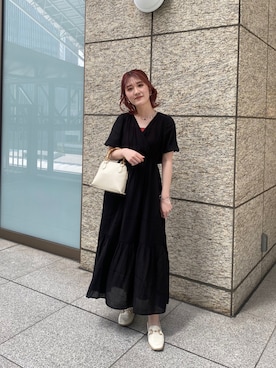 「いまどきジャケット写真」｜「アイテム（ワンピース）」を使った、Rinaさん（レディース・156cm）の春コーディネート
