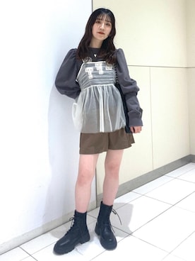 「FREE'S MART（フリーズマート）のアイテム（スウェット）」を使った、Rinaさん（レディース・156cm）の冬コーディネート