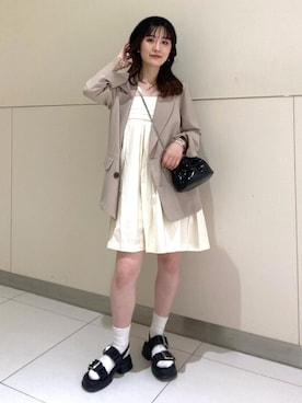「FREE'S MART（フリーズマート）のアイテム（ジャケット/アウター）」を使った、Rinaさん（レディース・156cm）の春コーディネート
