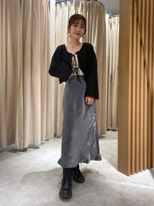 ◇幾何柄シアーリボンカーディガン（カーディガン/ボレロ