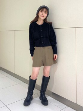 「FREE'S MART（フリーズマート）のアイテム（ニットキャップ/ビーニー）」を使った、Rinaさん（レディース・156cm）の秋コーディネート