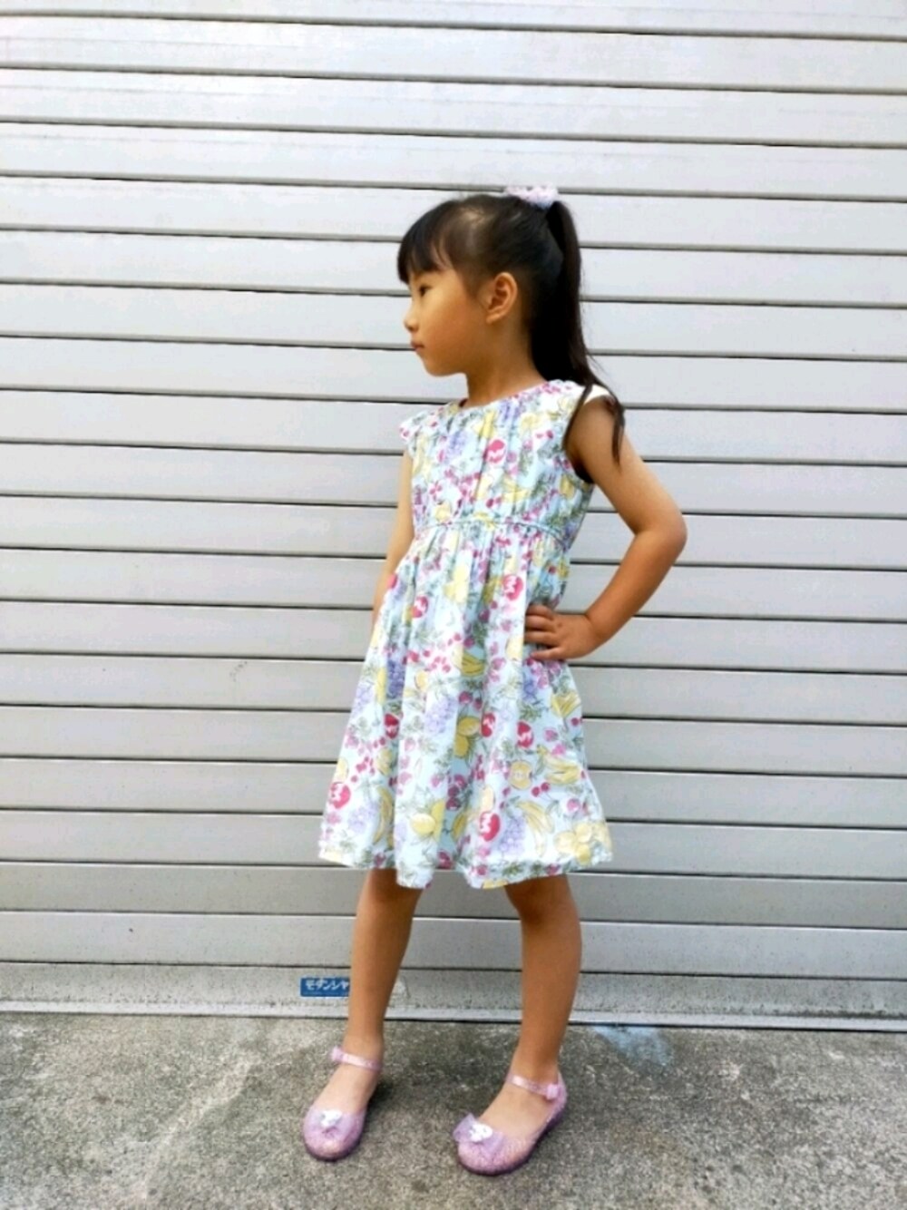 「5歳」｜「Birthdayのアイテム（サンダル、ピンク系）」を使った、manatsuさん（レディース・164cm）の夏コーディネートの1枚目の写真