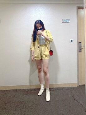「yellow」｜Xさん（レディース・165cm）の夏コーディネート
