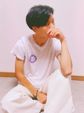 「ELEMENT（エレメント）のELEMENT メンズ 【SKATE TEE 】 Ｔシャツ ELEMENTAL TCR（Tシャツ/カットソー、ホワイト系）」を使った、𝗦𝗔𝗬 【セイ】さん（メンズ・173cm）の夏コーディネート