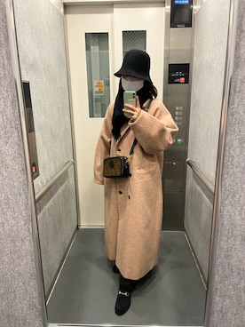 「CLANE（クラネ）のアイテム（チェスターコート）」を使った、sy11a035さん（レディース・152cm）の冬コーディネート
