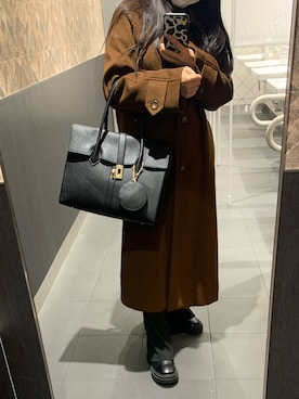 「WEGO（ウィゴー）のアイテム（ステンカラーコート）」を使った、🧸 kyochan 🧸さん（レディース・153cm）の冬コーディネート