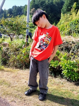 「アイテム（デニムパンツ）」を使った、REIさん（キッズ・110cm）の秋コーディネート