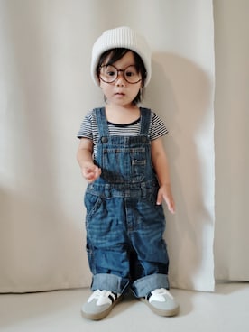 「アイテム（メガネ）」を使った、REIさん（キッズ・70cm）の秋コーディネート