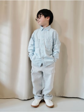 「UNIQLO（ユニクロ）のcolor:37BROWN（サングラス、ブラウン系）」を使った、REIさん（キッズ・110cm）の春コーディネート