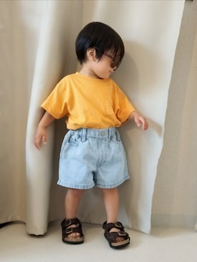 「DAISO（DAISO）の110円（サングラス、ブラウン系）」を使った、REIさん（キッズ・80cm）の夏コーディネート