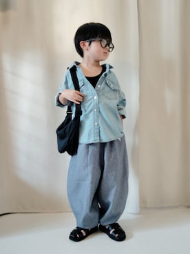 「UNIQLO（ユニクロ）のcolor:09BLACK（サングラス）」を使った、REIさん（キッズ・110cm）の夏コーディネート