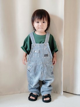 「アイテム（オールインワン・サロペット）」を使った、REIさん（キッズ・70cm）の秋コーディネート