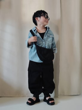「GU（ジーユー）のアイテム」を使った、REIさん（キッズ・110cm）の夏コーディネート