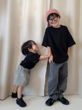 「GU（ジーユー）のアイテム（帽子）」を使った、REIさん（キッズ・110cm）の夏コーディネート