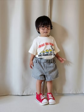 「アイテム（メガネ）」を使った、REIさん（キッズ・80cm）の秋コーディネート