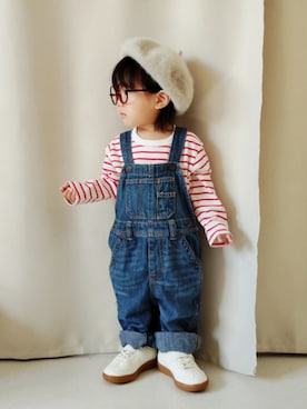 「アイテム（メガネ）」を使った、REIさん（キッズ・70cm）の秋コーディネート