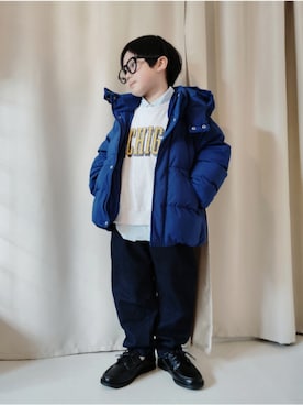 「UNIQLO（ユニクロ）のcolor:09BLACK（サングラス、ブラック系）」を使った、REIさん（キッズ・110cm）の春コーディネート