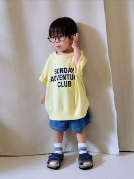 「BREEZE（ブリーズ）のアイテム」を使った、REIさん（キッズ・80cm）の夏コーディネート