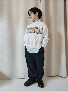 「UNIQLO（ユニクロ）のcolor:09BLACK（サングラス、ブラック系）」を使った、REIさん（キッズ・110cm）の春コーディネート