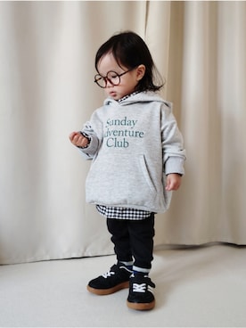 「BREEZE（ブリーズ）のアイテム」を使った、REIさん（キッズ・70cm）の春コーディネート