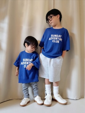 「UNIQLO（ユニクロ）のcolor:37BROWN（サングラス、ブラウン系）」を使った、REIさん（キッズ・110cm）の夏コーディネート