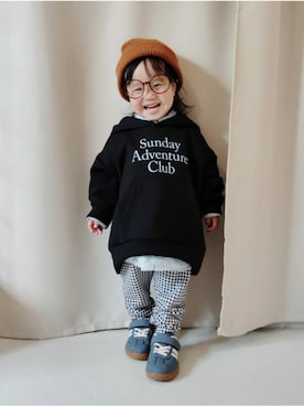 「REBALANCE（リバランス）のビーニー　ユニセックス（ラウンド型）（ニットキャップ/ビーニー、その他）」を使った、REIさん（キッズ・110cm）の春コーディネート