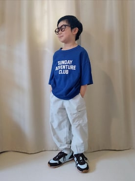「UNIQLO（ユニクロ）のcolor:37BROWN（サングラス、ブラウン系）」を使った、REIさん（キッズ・80cm）の春コーディネート