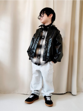 「アイテム（ファッション雑貨）」を使った、REIさん（キッズ・110cm）の冬コーディネート