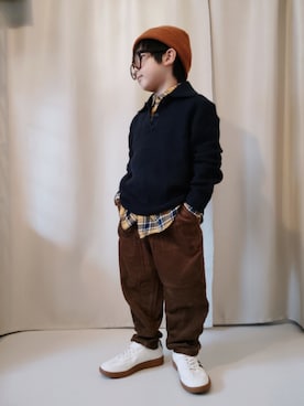 「アイテム（ニット/セーター）」を使った、REIさん（キッズ・110cm）の秋コーディネート