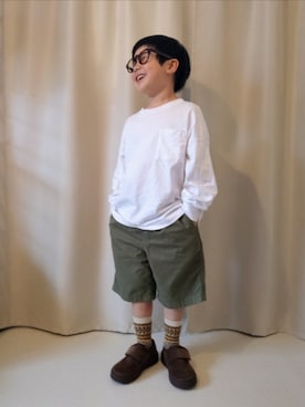 「UNIQLO（ユニクロ）のcolor:37BROWN（サングラス、ブラウン系）」を使った、REIさん（キッズ・80cm）の春コーディネート