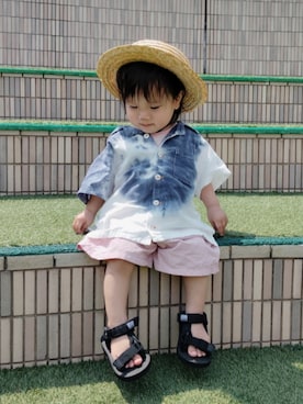 「BREEZE（ブリーズ）のアイテム」を使った、REIさん（キッズ・70cm）の夏コーディネート