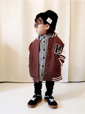 「アイテム（シューズ）」を使った、REIさん（キッズ・70cm）の冬コーディネート