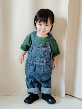 「アイテム（オールインワン・サロペット）」を使った、REIさん（キッズ・70cm）の秋コーディネート