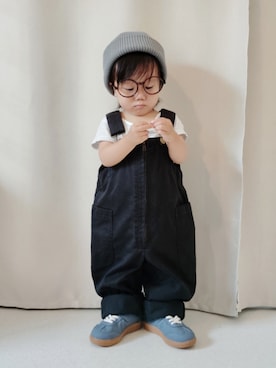 「アイテム（メガネ）」を使った、REIさん（キッズ・70cm）の秋コーディネート