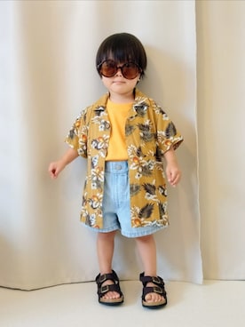 「DAISO（DAISO）の110円（サングラス、ブラウン系）」を使った、REIさん（キッズ・80cm）の夏コーディネート