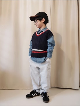 「しまむら（シマムラ）のアイテム」を使った、REIさん（キッズ・110cm）の春コーディネート