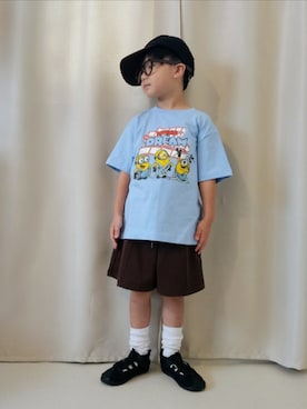 「GU（ジーユー）のアイテム（スウェットパンツ）」を使った、REIさん（キッズ・110cm）の秋コーディネート