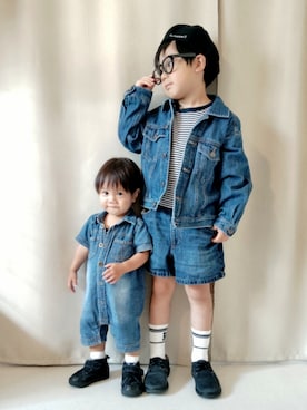 「アイテム（レッグウェア）」を使った、REIさん（キッズ・110cm）の秋コーディネート